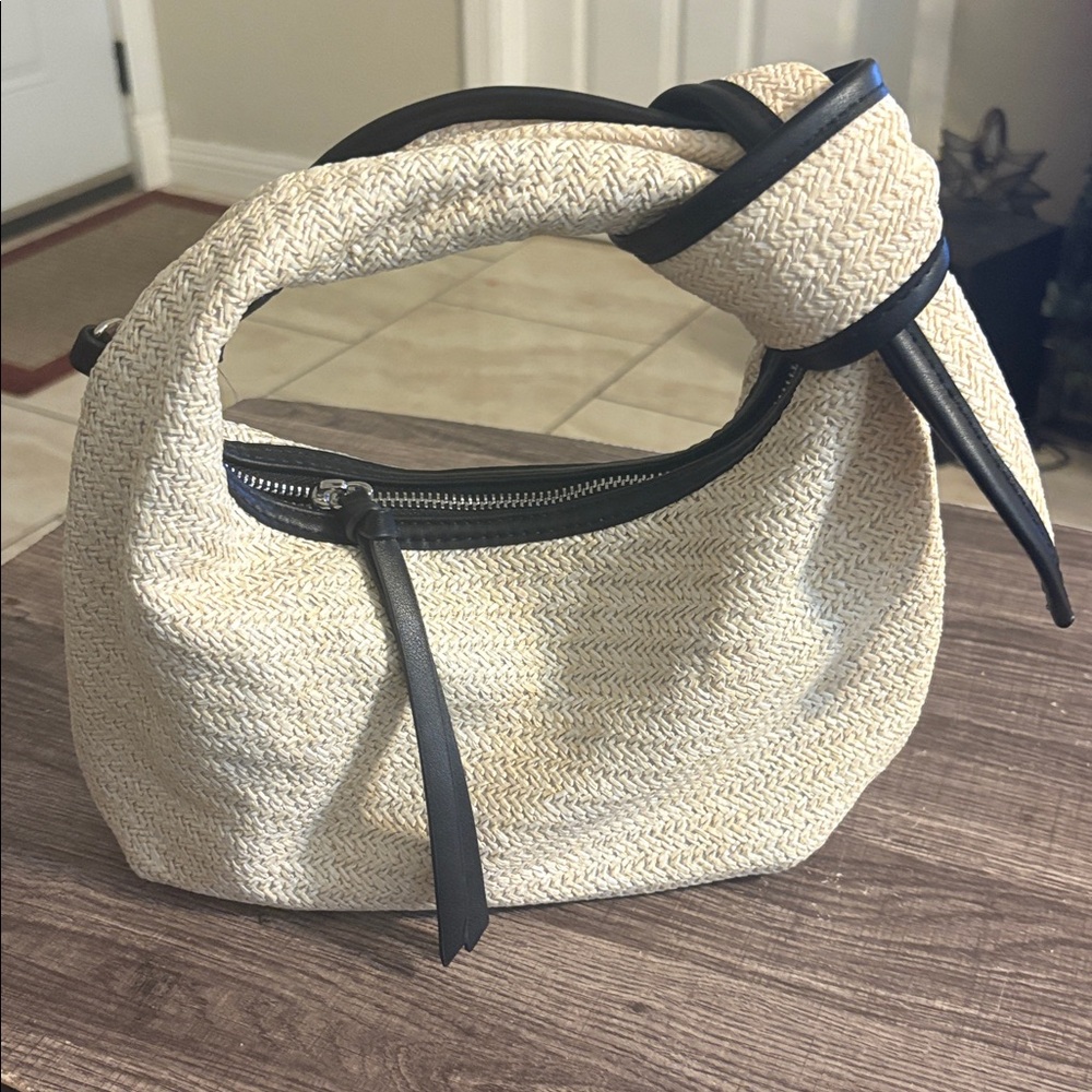 Urban Expressions Cream and Black Hobo Bag - Picture 3 of 4